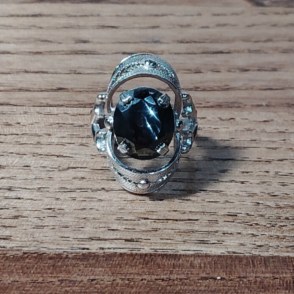 Vintage SORRENTO Sterling Silver .925  Hematite RING Size 5 1/2
